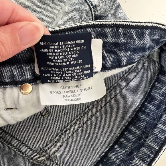 Fidelity Harley High Rise Denim Shorts 29 Raw Hem 5” Inseam Button Fly NWOT - Picture 6 of 10